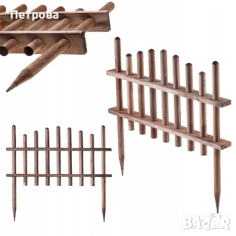 Дървена ограда-60х55 см./дървена декоративна оградка/декоративна ограда, снимка 2 - Градински мебели, декорация  - 49088627