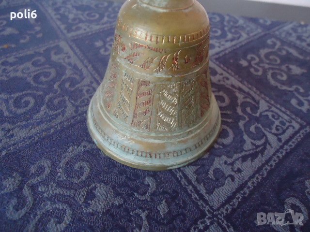 стара месингова камбана ,звънец за прислуга или др, снимка 2 - Антикварни и старинни предмети - 39240540