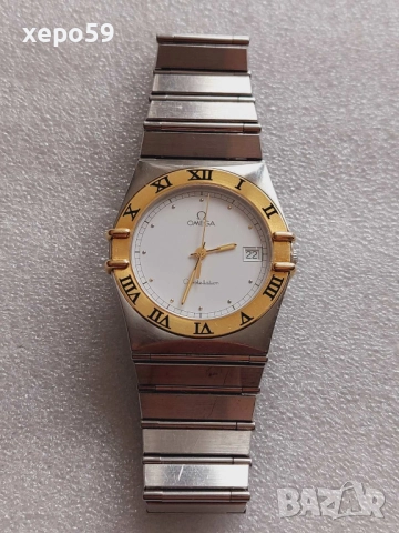 Omega Constellation Mens Watch-часовник Омега,машина кварц-корпус стомана и златна гривна 18к. злато, снимка 4 - Мъжки - 52503360