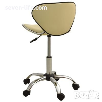 Стол за студио за красота, кремав, изкуствена кожа - безплатна доставка, снимка 2 - Фризьорски столове - 38720334