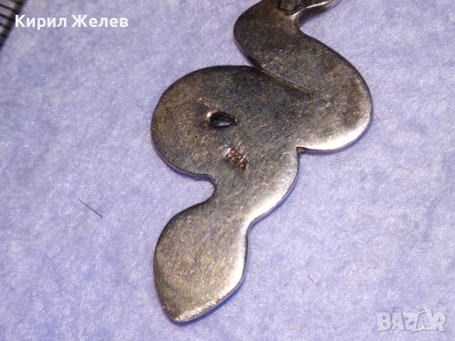 ЗМИЕВИДЕН СРЕБЪРЕН АРТ ПЕНДАНТ МЕДАЛЬОН СРЕБРО 925 ИНКРУСТИРАН с РАЗНОЦВЕТЕН КРАЛСКИ СЕДЕФ 38704, снимка 12 - Колиета, медальони, синджири - 41741621