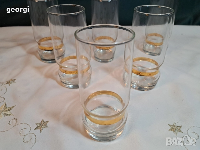 немски чаши със златен кант 28/5, снимка 2 - Чаши - 51971373
