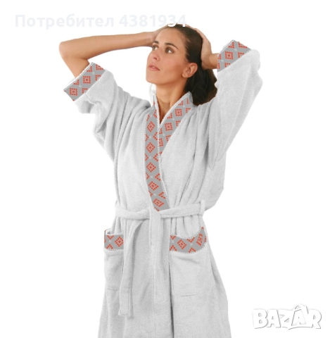 НОВ Дамски халат за баня DILIOS, размер S/M, 100% Памук, снимка 3 - Други - 52502915