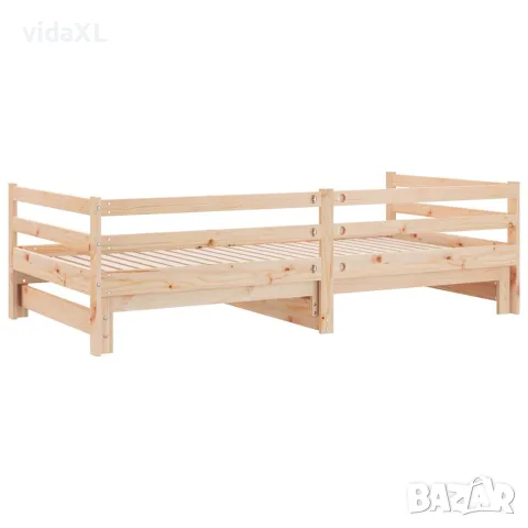 vidaXL Разтегателно дневно легло, борово дърво масив, 90x200 см, снимка 8 - Спални и легла - 56147812