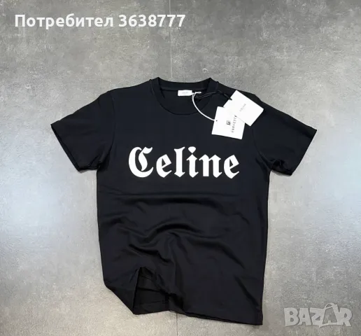 Нови унисекс черни тениски с етикети Celine , снимка 1