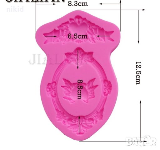 Овална Рамка с декор сърце силиконов молд форма за декор украса торта фондан шоколад и др, снимка 3 - Форми - 23788043