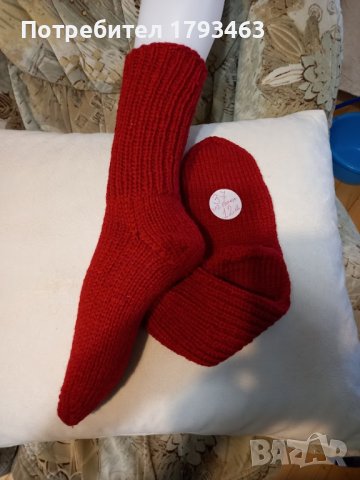 Ръчно плетени дамски чорапи размер 37, снимка 2 - Дамски чорапи - 39639793