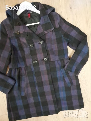 Дамско карирано палто,размер М