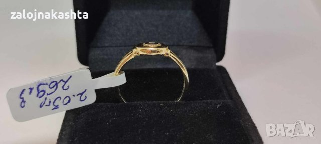 Златен пръстен с Брилянт-2.05гр/14кр, снимка 5 - Пръстени - 42733199