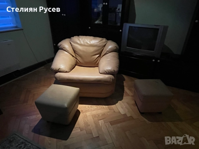 кожен холов диван 2ка 160 см + диван 3ка 210см + фотьойл + 2 табуретки / холна гарнитура -цена 1 150, снимка 4 - Дивани и мека мебел - 52029490