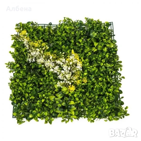 Зелено пано за стена 50×50 см – с изкуствени растения
