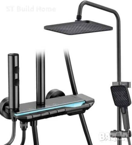 Луксозен Бронзов Душ Комплект с Цифров Дисплей и LED Осветление