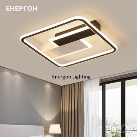 Луксозна LED лампа висок клас плафон димируема три цвята квадрат, снимка 1 - Лампи за таван - 41690604