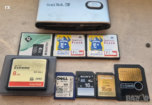 4, 8gb, 128mb Compact flash CF , Smart Media 128мб, SD карти, четци за карти Prograde