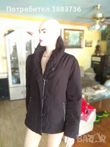 Дамско ватирано яке с висока яка, снимка 2 - Якета - 52546659