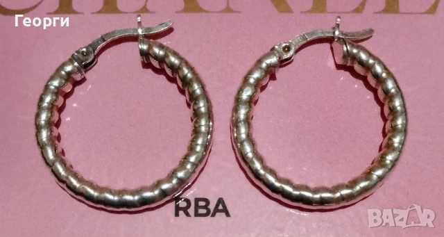 Нови сребърни обеци халка, снимка 2 - Обеци - 53775648