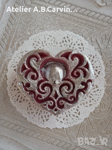 Декоративни свещички две гравирани сърцa в комплект, допълнение към вашата романтика, снимка 7 - Декорация за дома - 53619674