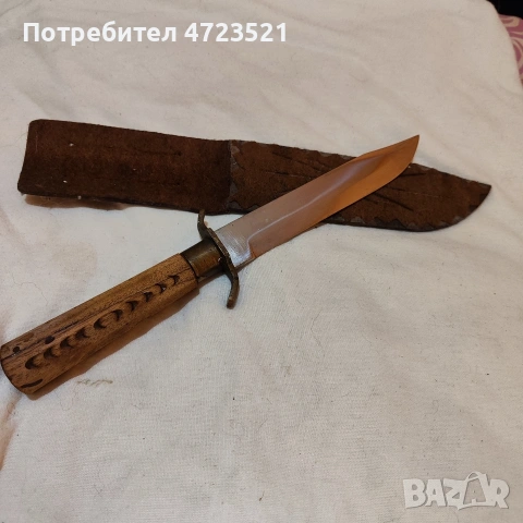 ловджийски нож с разкошна дървена дръжка 