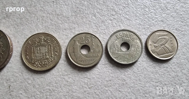 Испания. Испански песети.  8 бройки., снимка 5 - Нумизматика и бонистика - 39320359