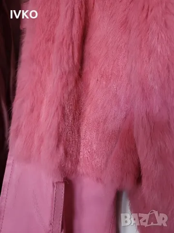 Дамско яке, естествена кожа и косъм xs, снимка 3 - Якета - 47749180