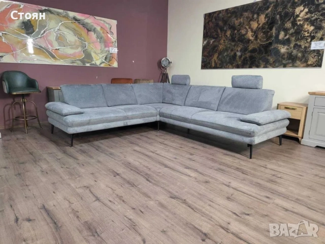 ПРОМОЦИЯ!!! Сив ъглов диван от плат Dieter Knoll Arzona, снимка 8 - Дивани и мека мебел - 52836977