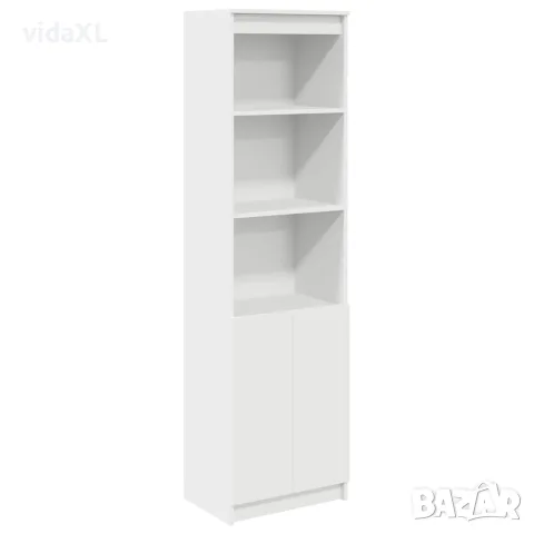 vidaXL Висок шкаф, бял, 50x35x180 cм инженерно дърво