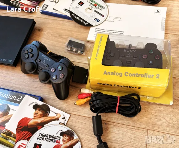 PlayStation 2 Slim модел 90004 с кутия, 5 игри и два джойстика, снимка 4 - PlayStation конзоли - 55831606