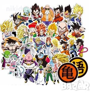 50 бр Dragon Ball драгон бол самозалепващи лепенки стикери за украса декор картонена торта