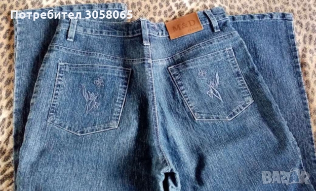 сини дънки с малко бродерия, снимка 5 - Дънки - 36112921