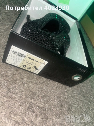 TendenZ черни токчета с камъни, снимка 2 - Дамски обувки на ток - 53733099