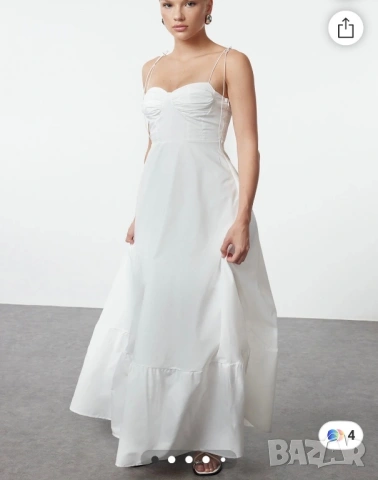 Дамска дълга бяла рокля