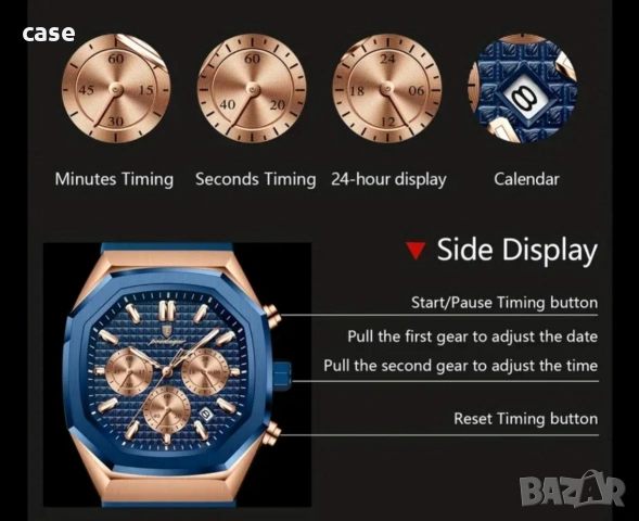 Мъжки бизнес часовник на марката Poedagar , снимка 2 - Мъжки - 53874150