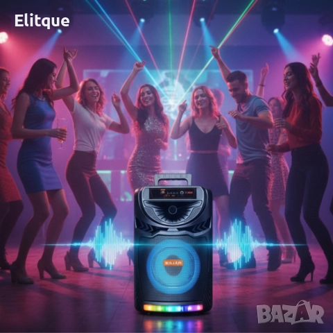 Bluetooth караоке колона с безжичен микрофон – 8,5″ говорител, LED светлини, снимка 6 - Друга електроника - 52820135