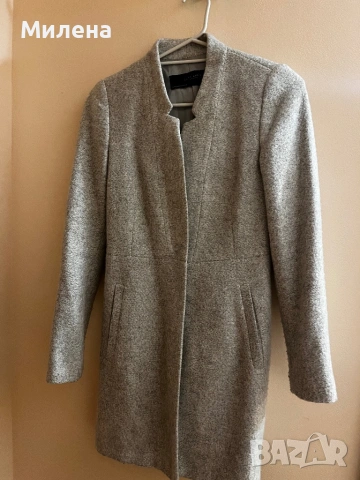 Zara палто - сиво и бежово в комплект, снимка 2 - Палта, манта - 53066512