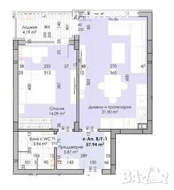 one-bedroom apartment with a finished bathroom and flooring., снимка 15 - Апартаменти - 52837352