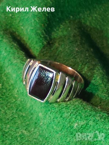Стар СССР СКЪПОЦЕНЕН с ЧЕРЕН ОНИКС АЖУРЕН СРЕБЪРЕН ПРЪСТЕН с ПЕЧАТ за СРЕБРО 925 и Щемпел УВЮА 38735, снимка 2 - Антикварни и старинни предмети - 41741224