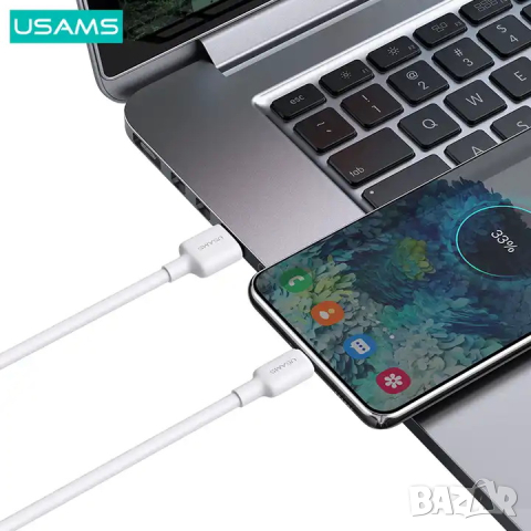 Кабел USAMS US-SJ603 U84 Type-C 3A 3 метра / бял, снимка 5 - USB кабели - 44510329