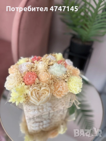 Ръчно изработени соеви свещи под форми на букети цветя и други по ваш избор и идея, снимка 18 - Декорация за дома - 53638656