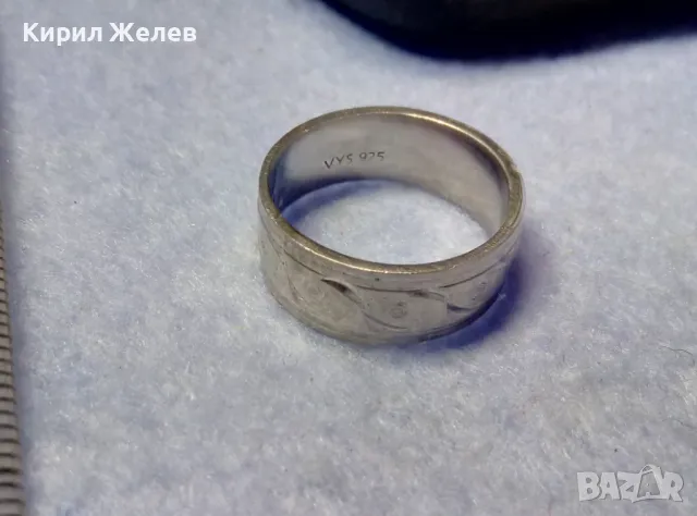 МАРКОВ СТИЛНО РЪЧНО ФИНО ОРНАМЕНТИРАН СРЕБЪРЕН ПРЪТЕН ХАЛКА СРЕБРО VYS 925 , снимка 6 - Пръстени - 50337599