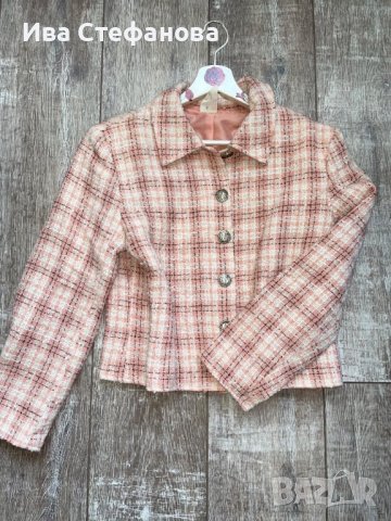 Разкошно  елегантно розово бяло сако букле , снимка 9 - Сака - 42366614