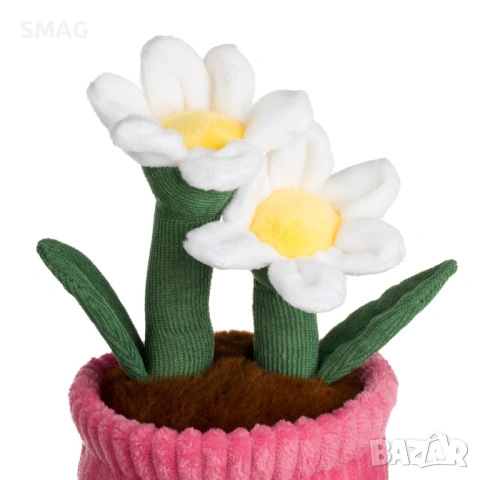 Плюшена саксия с маргаритки за Свети Валентин Ø12x27 см_1257476, снимка 2 - Плюшени играчки - 53369394