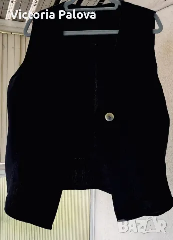 Стилен елек DEERBERG  груб лен plus size , снимка 2 - Елеци - 49901899