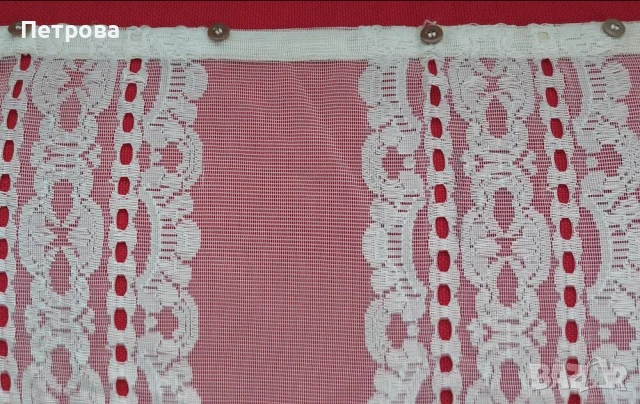 Завеса бяла, запазена, готова за окачване, снимка 2 - Пердета и завеси - 51078156