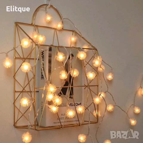 Многоцветни коледни LED лампички с топчета с щепсел- Многоцветни, дължина - 5м ,28 бр. лампички., снимка 8 - Лед осветление - 52711254