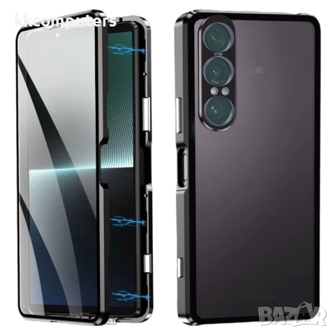 Защитен Магнитен калъф за Sony Xperia 1 VII | 360° Защита | Стъклен Протектор | Черен, Лилав, Сребри