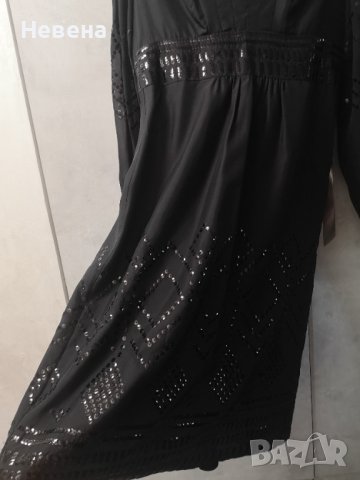 Официална Черна Рокля Естествена коприна, размер L, Monsoon, снимка 6 - Рокли - 40893741