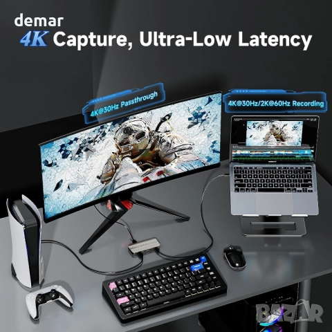 WAVLINK карта за видеозаснемане за стрийминг оборудване, 4K HDMI, снимка 3 - Кабели и адаптери - 52293170