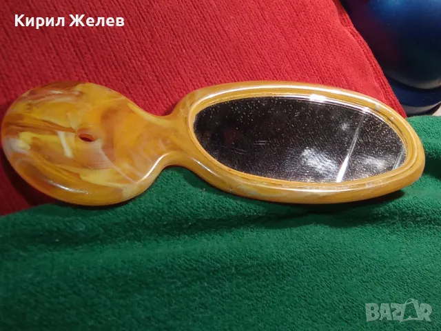 СТИЛНО ВИНТИДЖ ОГЛЕДАЛЦЕ БАКЕЛИТ / КАТАЛИН КРАСИВА ИМИТАЦИЯ на КЕХЛИБАР 47096, снимка 15 - Други ценни предмети - 46774702