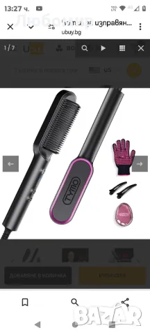 TYMO Ring Hair Straightener Comb - 5 Temps, бързо отопление, двойно напрежение

, снимка 5 - Преси за коса - 48470932