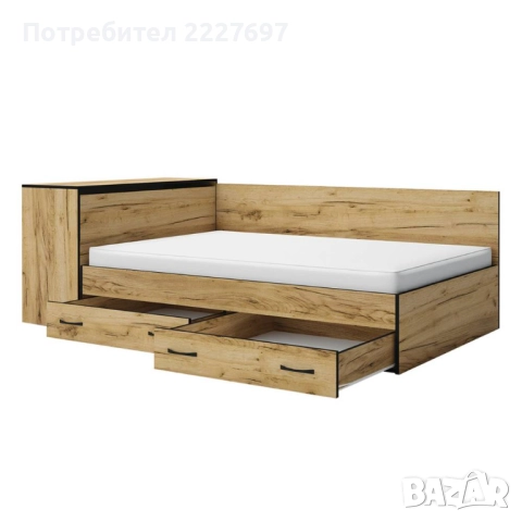 Легло с чекмеджета и ракла Анди за матрак 120/190см, снимка 2 - Спални и легла - 52225125